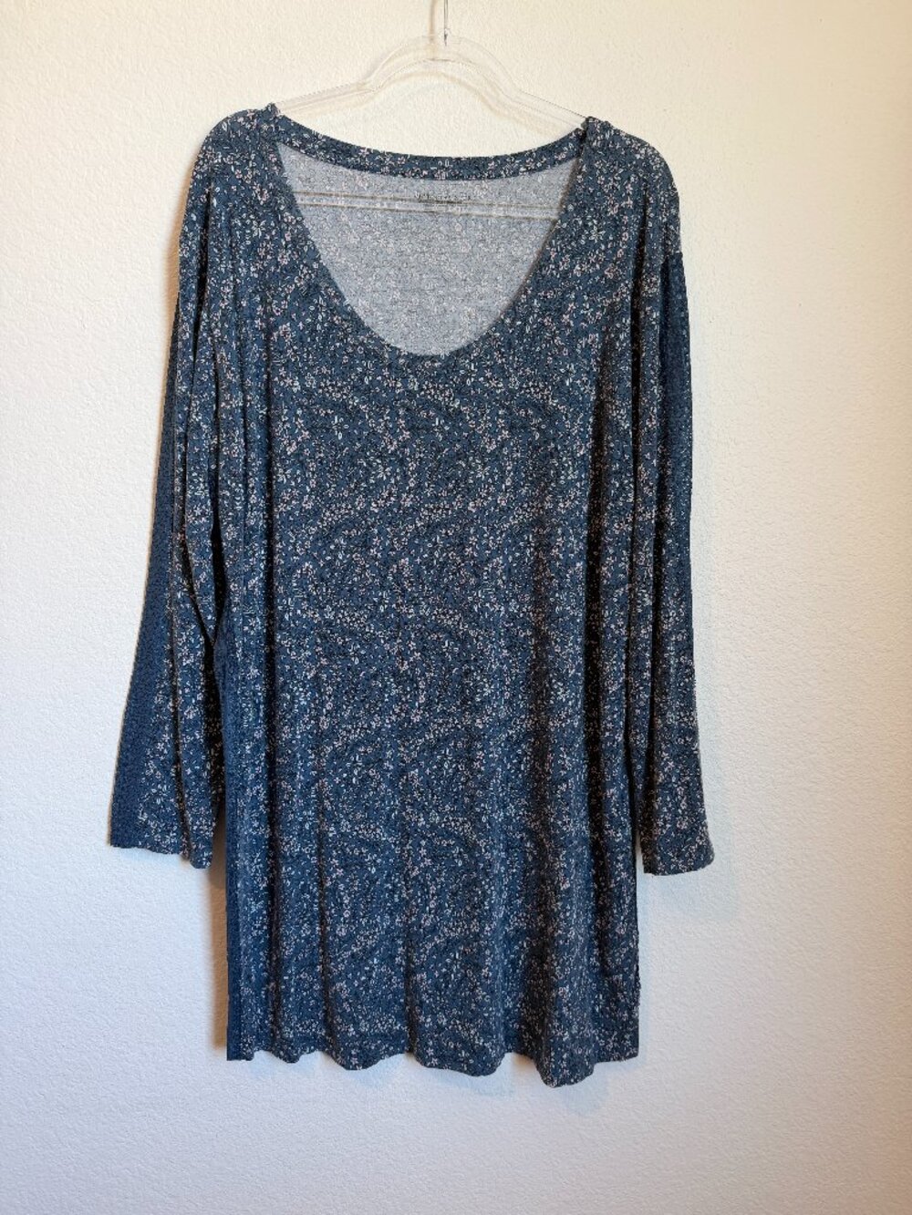 Victoria’s Secret Heavenly Supersoft Blue Lace Modal Long Sleeve Sleepshirt